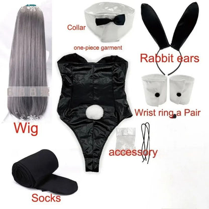 QQ for Girls Halloween Funny Costume BSR Bunny Girl Sakurajima Mai Cosplay Costume Halloween Funny Costume Black Stockings High