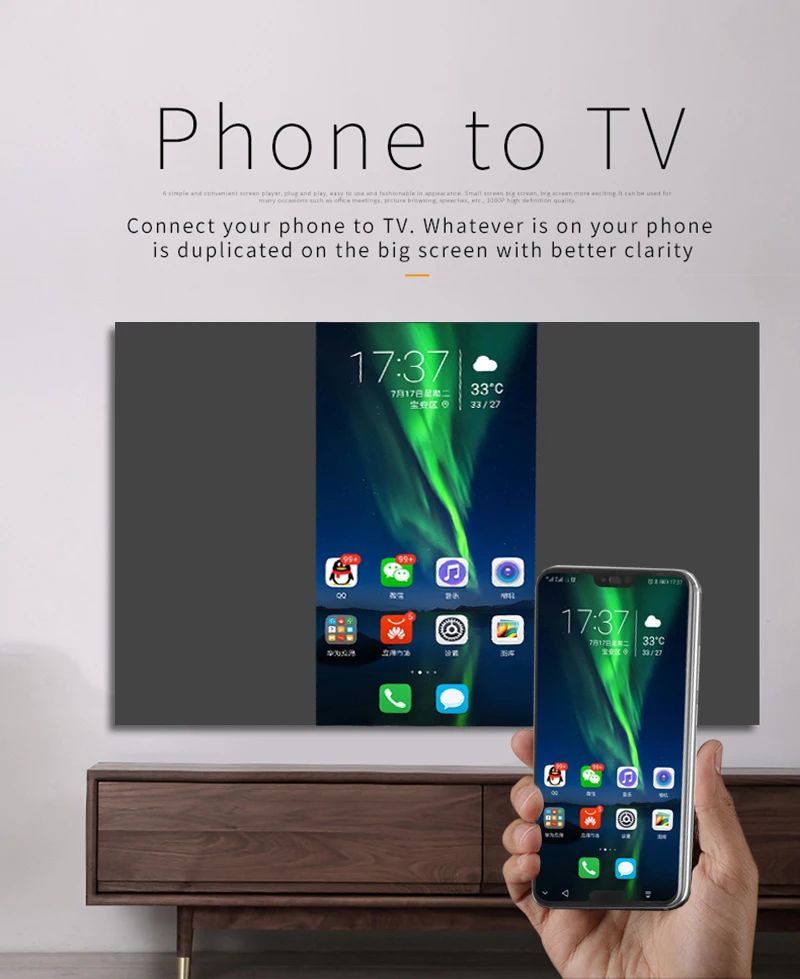 Wireless Screen Mirroring Share HDMI Video Receiver TV Stick Display Dongle Adapter for Iphone 11 12 15 16 Android Phone To TV