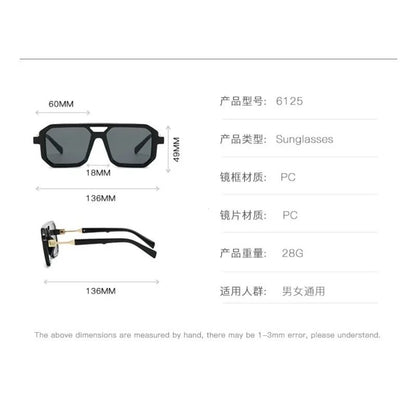 Óculos de Sol Vintage 2025 Proteção Solar Masculinos Quadrados Estilo Retrô Femininos da Moda Gafas De Sol