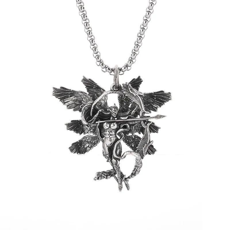 Colar Pingente Ceifador da Morte Gótico Misterioso Diabo Masculino Personalidade Punk Retro Halloween Joias da Moda