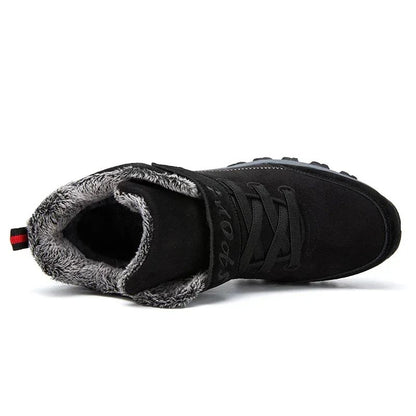 Waterproof Winter Men Boots Suede Warm Snow Outdoor Sneakers Boots Men Work Casual Shoes High-top Non-slip Ankle Boots