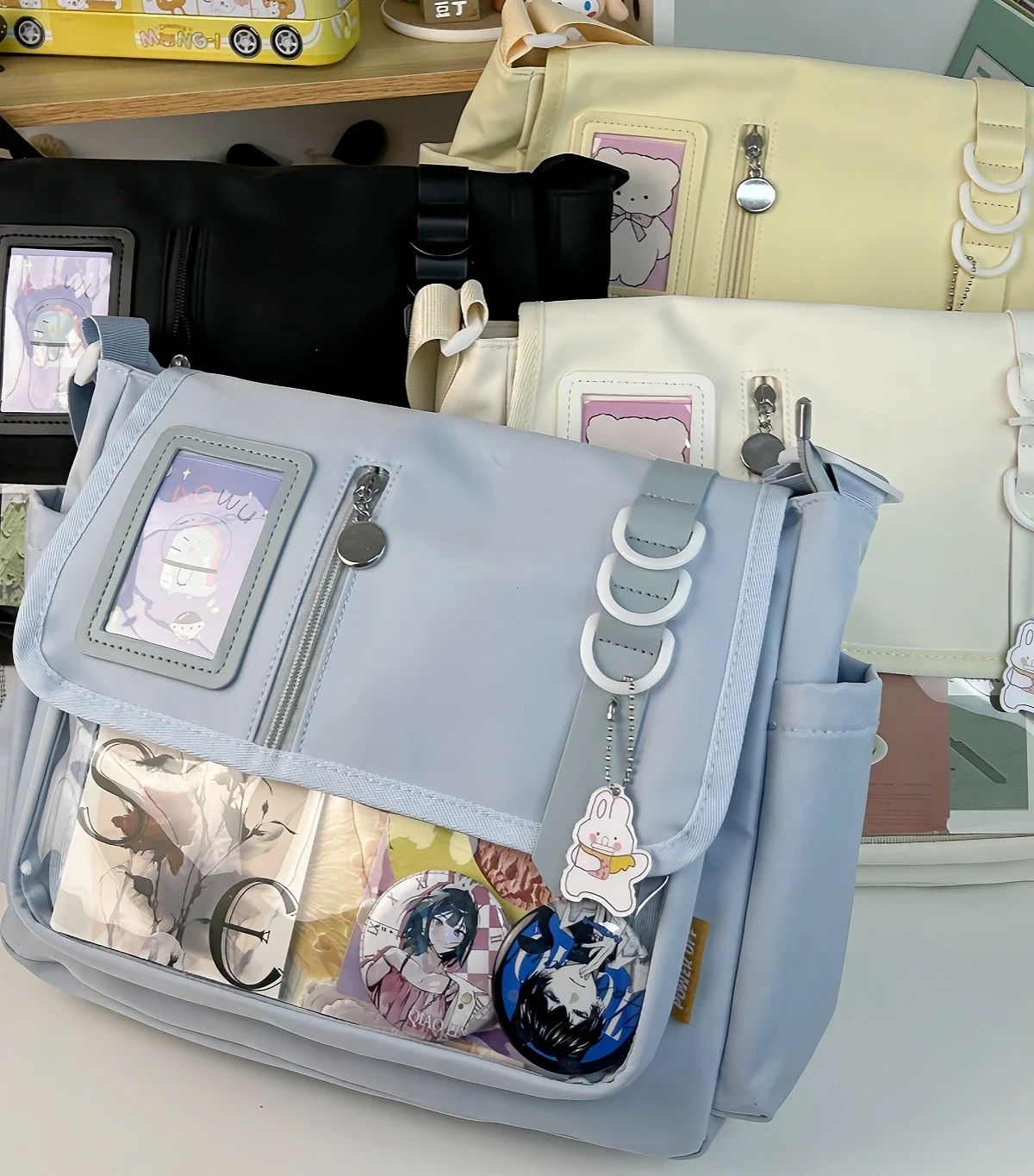Japanese Harajuku School Bags for Teenage Girls New 2025 Transparent Itabag Crossbody Bag DIY Badges Display Plate Ita Bag