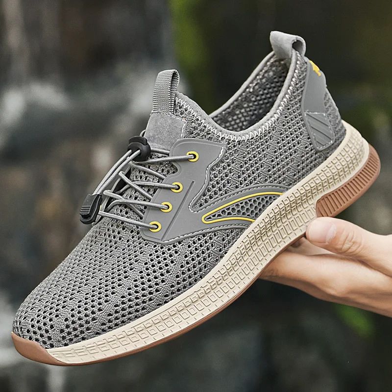 Sapatos Masculinos Casuais de Couro Genuíno para Exteriores Marca de Sapatos Masculinos para Escalada Caminhada Viagem Sapatilhas Respiráveis Masculinas Calçados de Verão