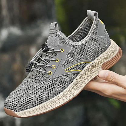 Sapatos Masculinos Casuais de Couro Genuíno para Exteriores Marca de Sapatos Masculinos para Escalada Caminhada Viagem Sapatilhas Respiráveis Masculinas Calçados de Verão