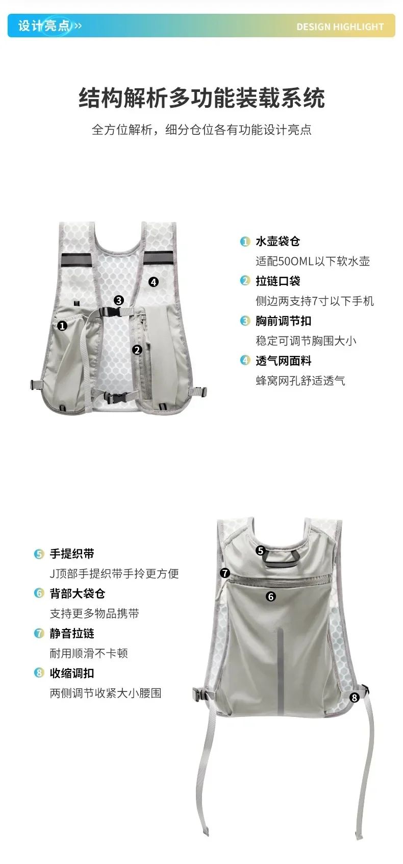 Cycling Running Hydrating Vest Ultralight Breathable Hydrating Backpack Bicycle Water Bag Outdoor Hiking Marathon Sports Vest