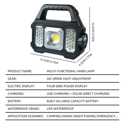 High Power Led Flashlights Rechargeable Camping Work Light Multi Functional Portable Light Solar Charging 6 Lighting Modes ?