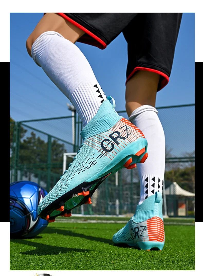 New Men Soccer Shoes High-top Futsal Cleats Sneakers Football Boots Grass High-quality Non-Slip Match Indoor Hot-selling FG/TF