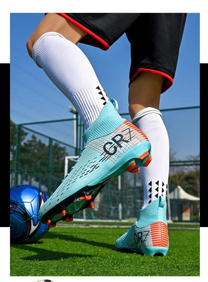 New Men Soccer Shoes High-top Futsal Cleats Sneakers Football Boots Grass High-quality Non-Slip Match Indoor Hot-selling FG/TF