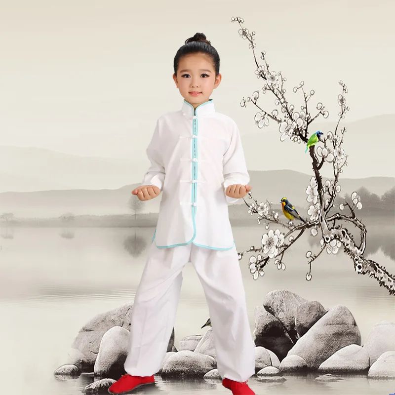 Kids Kung Fu Uniform Men Women Chinese Clothes Children's Sets Performance Boy Set Tai Chi Outfit Girl Wushu Costume Tang Suit