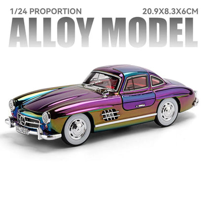 1:24 Visão GT 300SL Carro Esportivo Modelo Liga Fundida Brinquedos Som Luz Puxar para Trás Portas Abertas Veículos Miniatura Presentes para Crianças