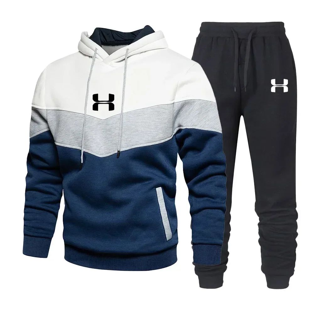 A brand-new autumn casual sports pullover paired with casual pants 2025 men's outdoor jogging fashion combination printed set