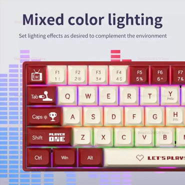 Teclado Mecânico para Jogos AK680 com Fio Hot Swap 68 Teclas Ergonômico E-sport Acessório para Laptop com Conexão Tipo C para Gamers e Escritório