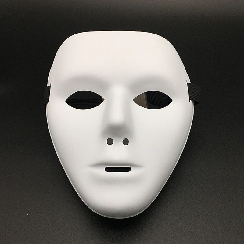 Halloween Props Masquerade Performance Full Face Mask Hand-painted White Street Dance Adult Eye Mask Death Clown Black Gold