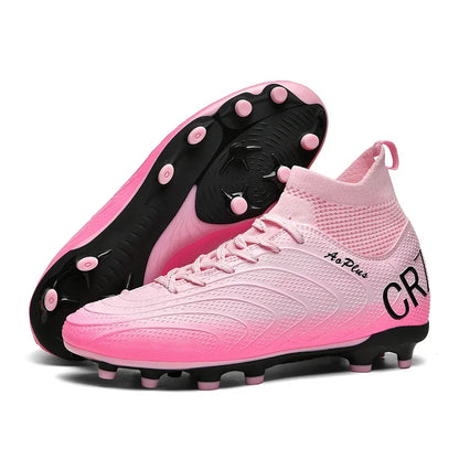 New Men Football Boots Outdoor Sport Boys Long Spikes Training Cleats Soccer Shoes Adult Non Slip Breathable Match Comfortable