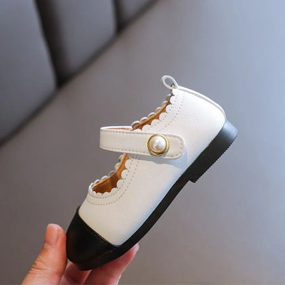 Classic Girls Fashion Princess Shoes New Patchwork Toddler Casual Shoes Spring Autumn Children Versatile Kids Walking Flat Shoes