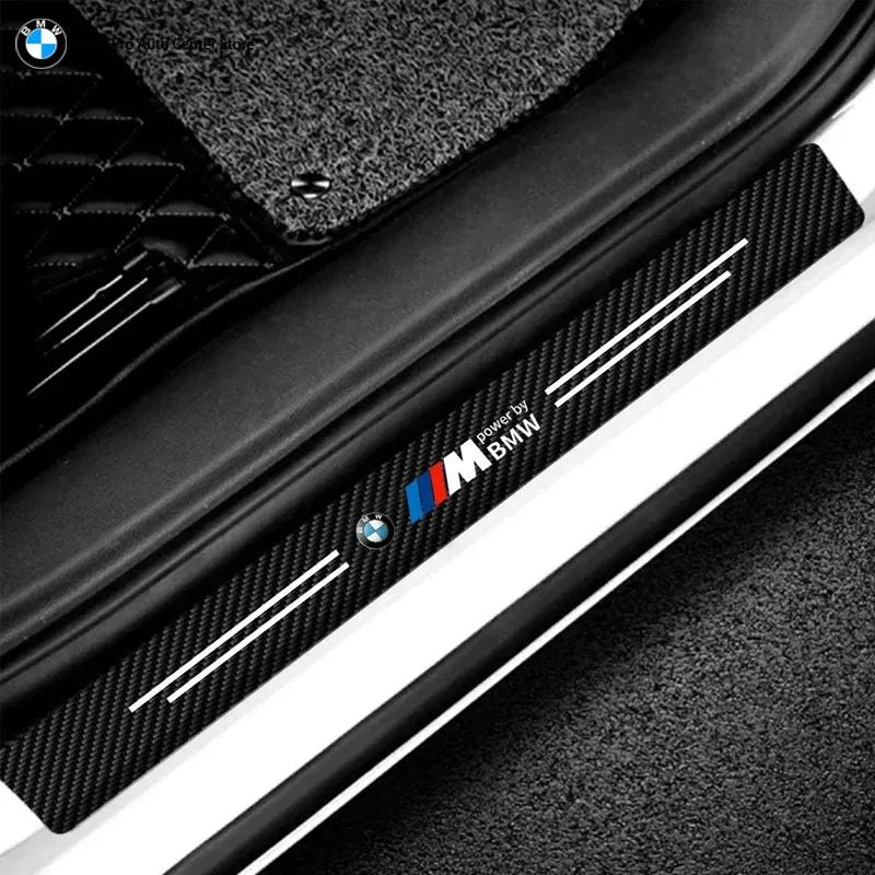 Car Door Automobile Scraper Protection Universal Pedal Protection Sticker Carbon Fiber Grain Automobile Threshold Strip For BMW