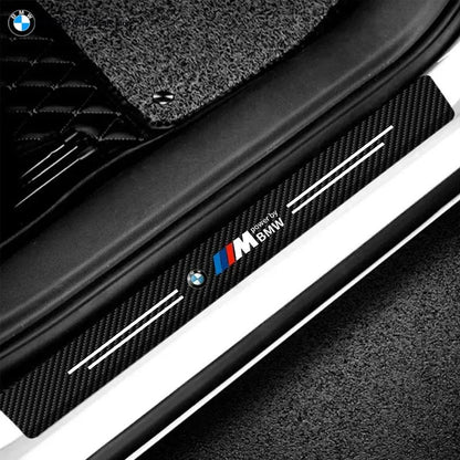 Car Door Automobile Scraper Protection Universal Pedal Protection Sticker Carbon Fiber Grain Automobile Threshold Strip For BMW