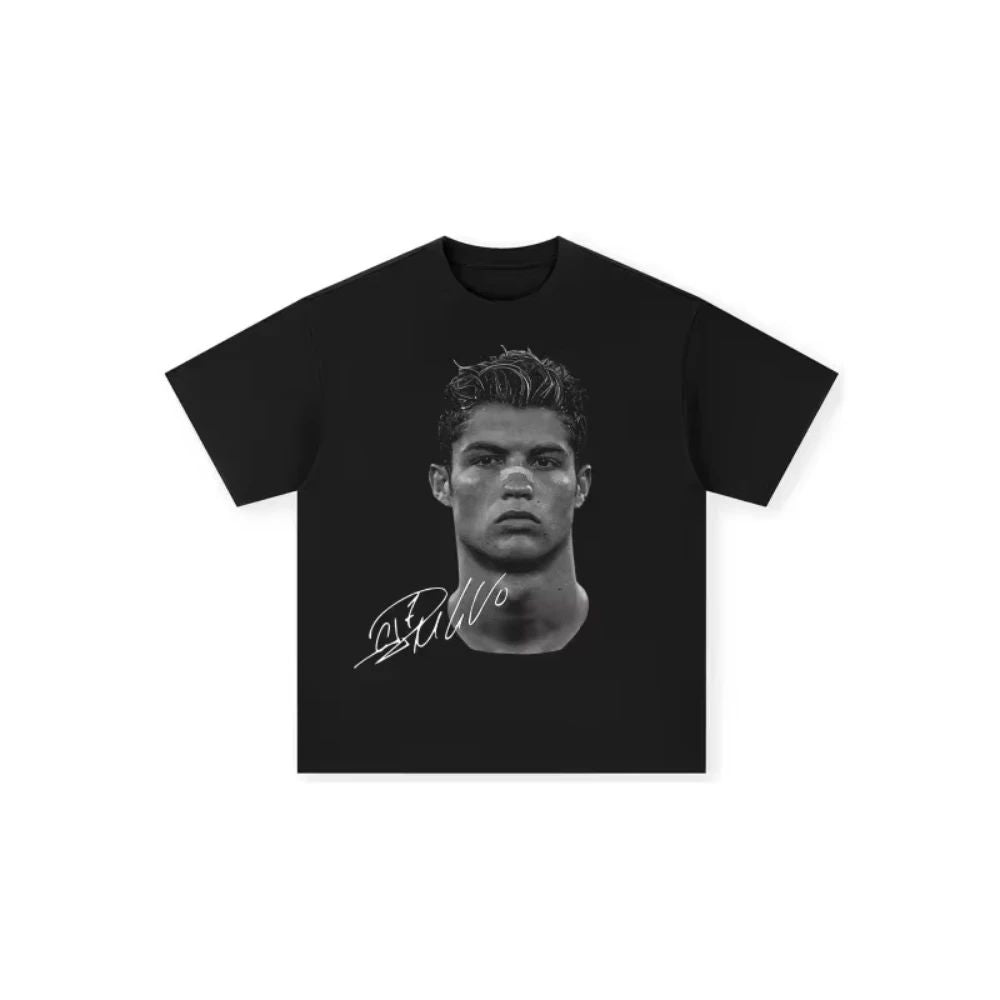 Cristiano Ronaldo Soccer Superstar Super Fashion Print Short Sleeve Cotton T-shirt Men Women Worn American Style
