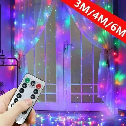 3/6m LED Curtain String Lights USB Festoon Remote Control Garland Fairy Lights Wedding Christmas Decoration for Home Bedroom