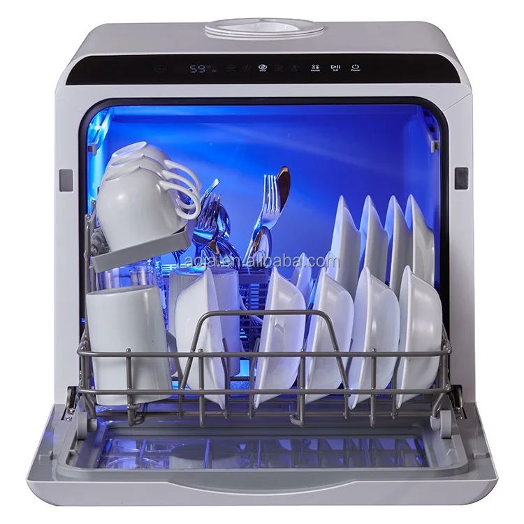 AOJA Portable Mini Dishwasher Compact Countertop Automatic Home Kitchen Appliance Small Space Saving Tabletop Washer Cleaner