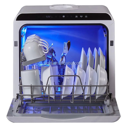 AOJA Portable Mini Dishwasher Compact Countertop Automatic Home Kitchen Appliance Small Space Saving Tabletop Washer Cleaner