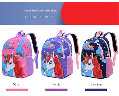 Bolsa Escolar Unicórnio de Desenho Animado para Meninos Meninas, Mochila Escolar de Grande Capacidade, Mochila de Jardim de Infância e Ensino Fundamental, Bolsa Infantil Kawaii