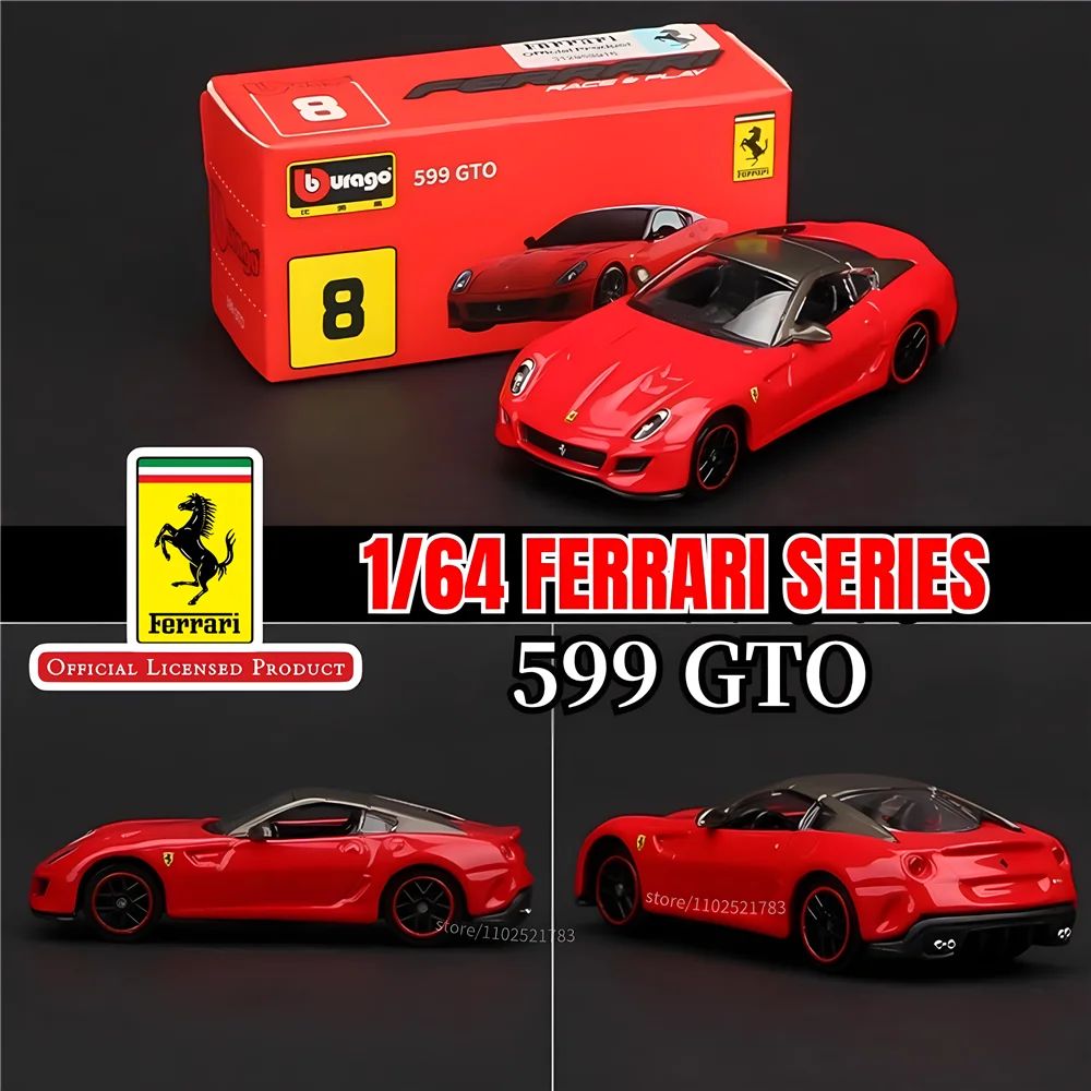 Bburago 1:64 Ferrari 488GTB Réplica de Carro, Escala SF90 F40 F50 458 Enzo Monza Laferrari Miniatura de Brinquedo para Menino