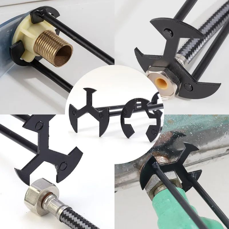 Chave de Pia 5 em 1 Multifuncional Aço Carbono para Torneiras Chave de Tubulação de Encanamento Kit de Reparo de Pia de Banheiro Cozinha Ferramentas de Hardware