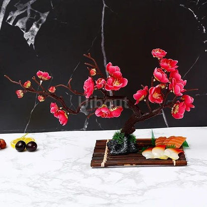 Bandeja de prato para frutos do mar, Barco de Sushi, Plantas de Flores Decorativas, Concepção Artística, Pequeno Ornamento Decorativo, Flor de Pêssego Criativa