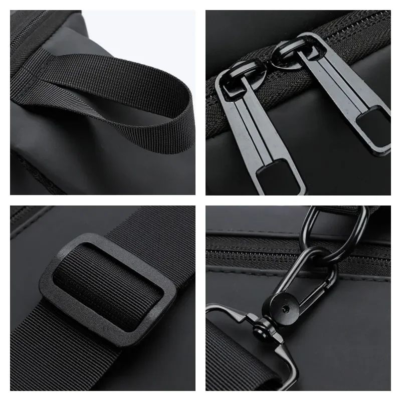 Large Capacity Multifunction Shoulder Crossbody Bag Messenger Chest Sling Travel Pack for Male Men Usb Waterproof Sports Running