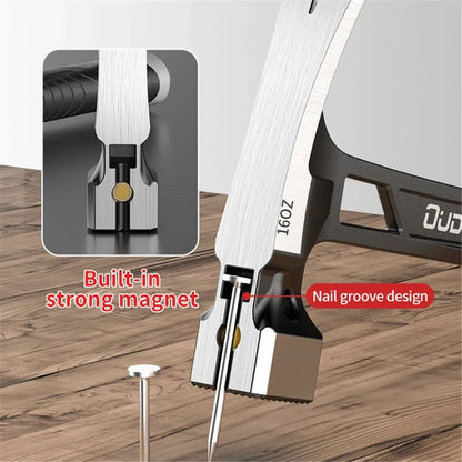 Martelo de Garra Magnético Multifuncional para Carpintaria Antiderrapante Antichoque Martelo de Aço Ferramenta Manual Martelo de Sucção Automática de Prego
