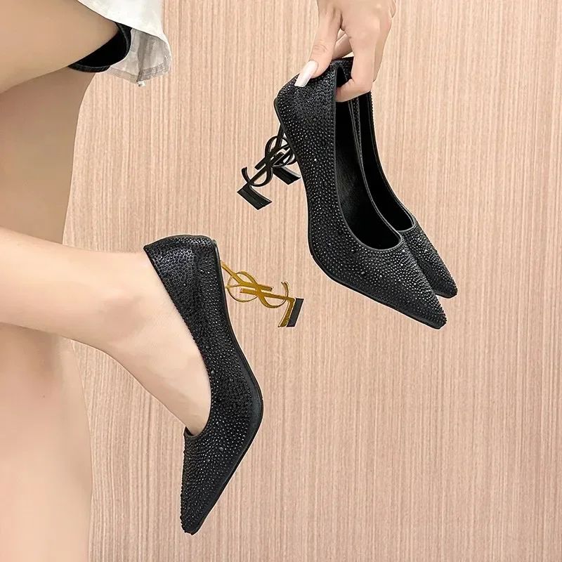 Heels Women New Design Metal Heel Patent Leather Banquet High Heel Sandals Elegant Sexy Women's High Heels Zapatos De Mujer