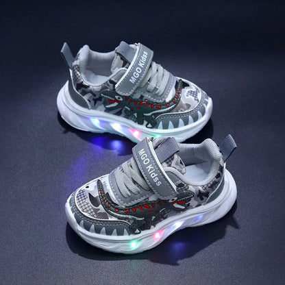 2025 New  Boys Led Lighted Shoes Fashion Children's Casual Sneakers Kids Luminous Shoes Sport Shoes Lighted Shoes