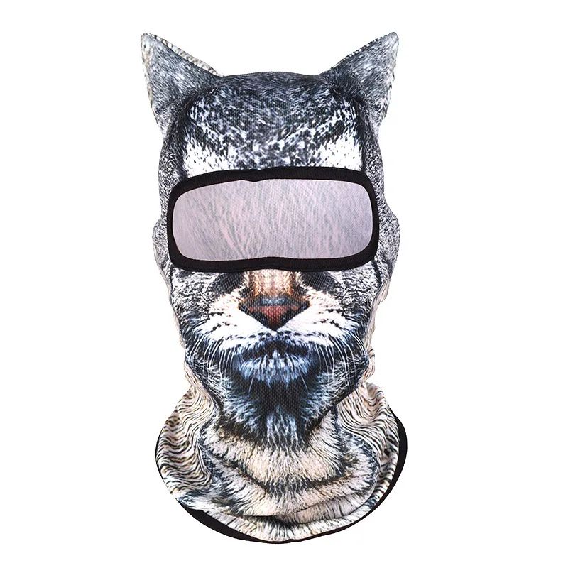 3D Cat Mask Dog Tiger Cosplay Balaclava Motorcycle Full Face Hood Mask Skiing Hat Helmet Cute Headgear Hat Halloween Party Masks