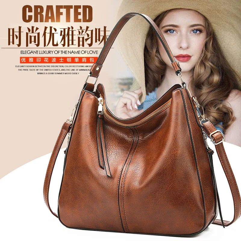 New women's handbag, single shoulder crossbody bag, PU women's tote bag, large capacity women's bag