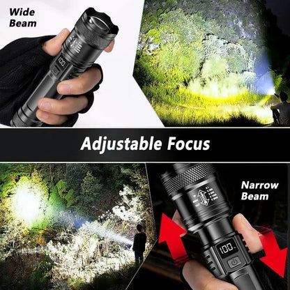 Rechargeable LED Flashlights Zoomable Torch with 18650 Battery 7Modes Waterproof High Power Hand LightFor Outdoor Camping Hiking