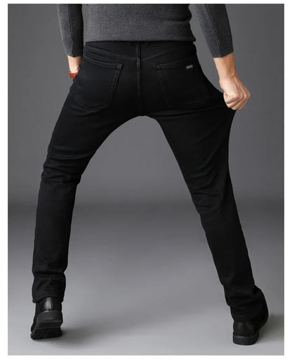 Men Classic Advanced Fashion Brand Jeans Jean Homme Man Soft Stretch Black Biker Masculino Denim Trousers Mens Pants Overalls