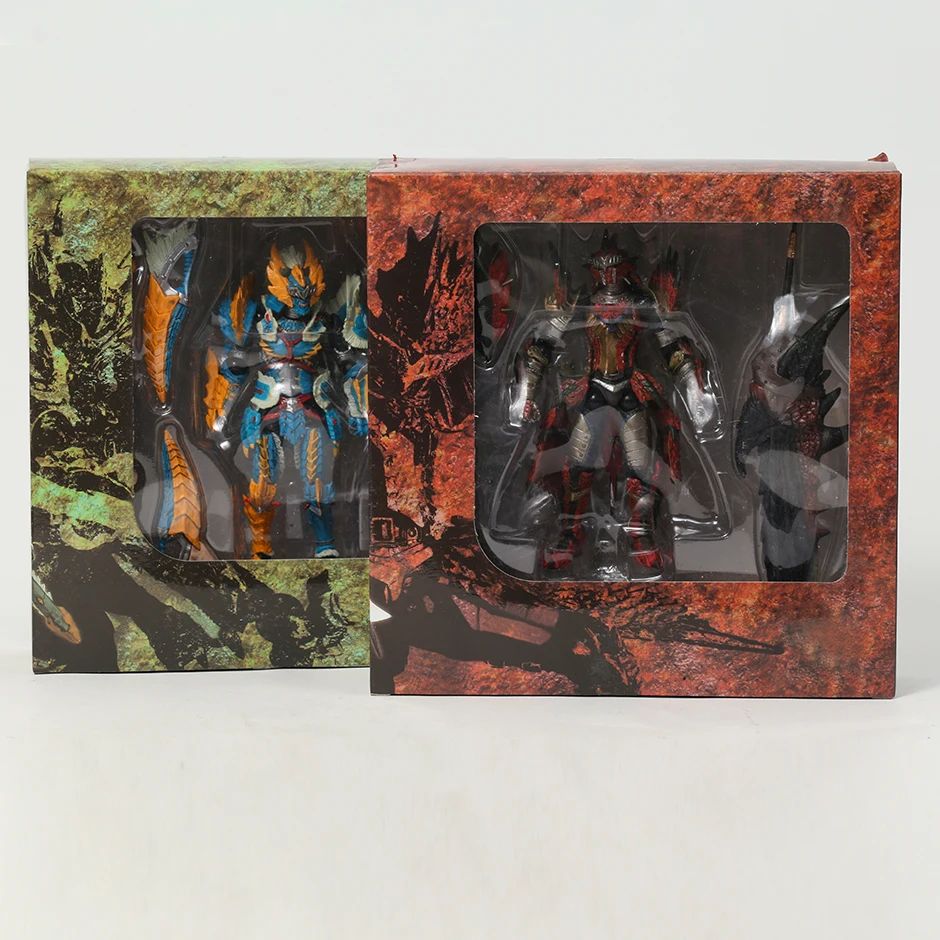 Modelo de brinquedo colecionável do boneco de ação do espadachim com armadura de Zinogre/Rathalos de Monster Hunter para presente de Natal