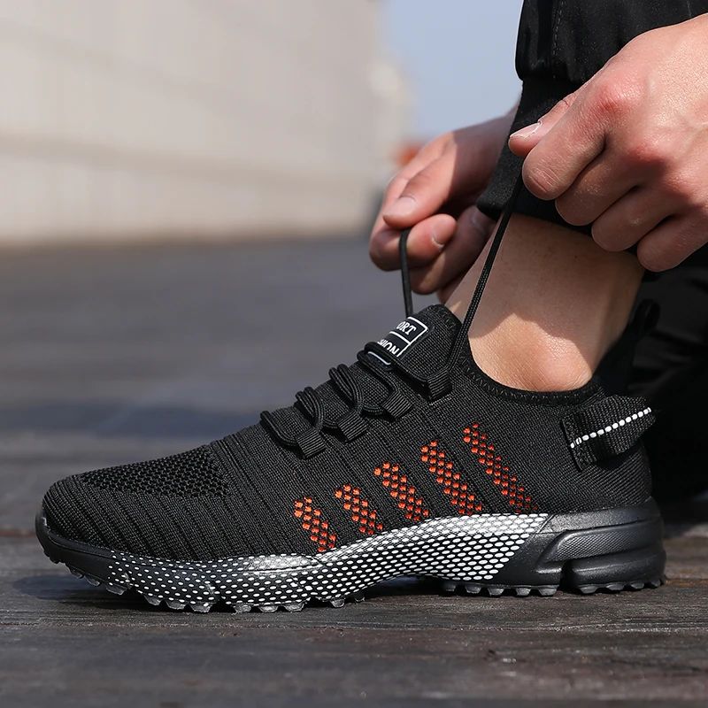 Tênis Masculino Casual Malha Leve Respirável Solado Macio Sapatos de Corrida Slip-on Masculino Sapatilhas Mocassins Calçados Esportivos Zapatos Hombre
