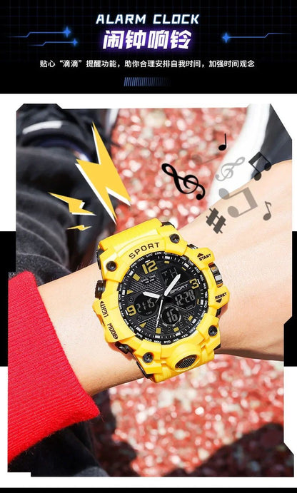 Hot shopping Teenage Men's Junior High School Student Fashion Trend Black Technology Sports Glow Men's Electronic Watch