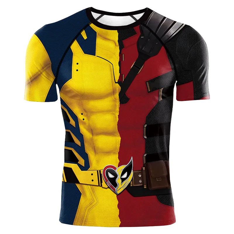 Halloween T-Shirt Red Shirt Men Tanks Halloween Cosplay Costume Hero Long Sleeved Tees Tanks Men Top Carnival Party Outfit
