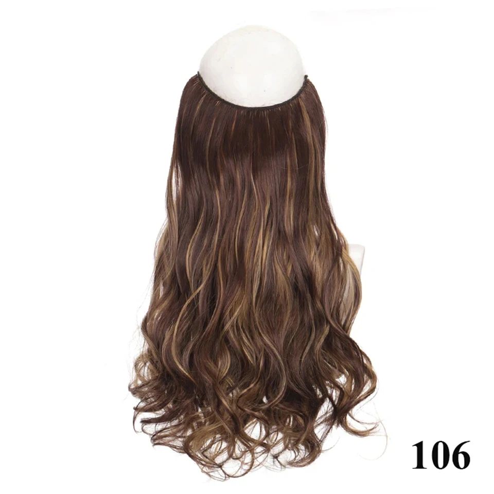 Extensão de cabelo com fio invisível (40cm 50cm 60cm) cabelo liso cabelo encaracolado uso diário adequado para todas as mulheres