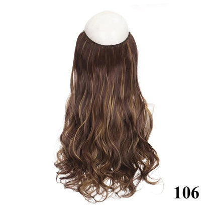 Extensão de cabelo com fio invisível (40cm 50cm 60cm) cabelo liso cabelo encaracolado uso diário adequado para todas as mulheres