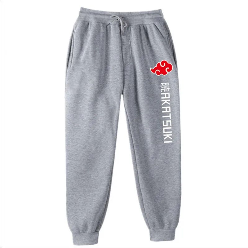 Calças de Moletom Akatsuki de Anime Mais Vendidas Calças de Lã Estampadas de Moda Masculinas Femininas para Corrida Hip Hop Roupas de Rua S-3GG