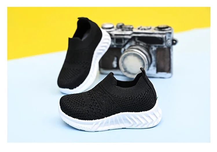 Baby Sneakers 2025 Fashion Children Flat Shoes Infant Kids Baby Girls Boys Solid Stretch Mesh Sport Running Sneakers Shoes