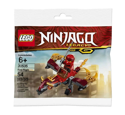 LEGO Ninjago Legacy Minifigura Kai (Polybag Dragão de Fogo) com Minifigura Kai com Espada e Planador Dragão do Kai Presente de Natal 30535