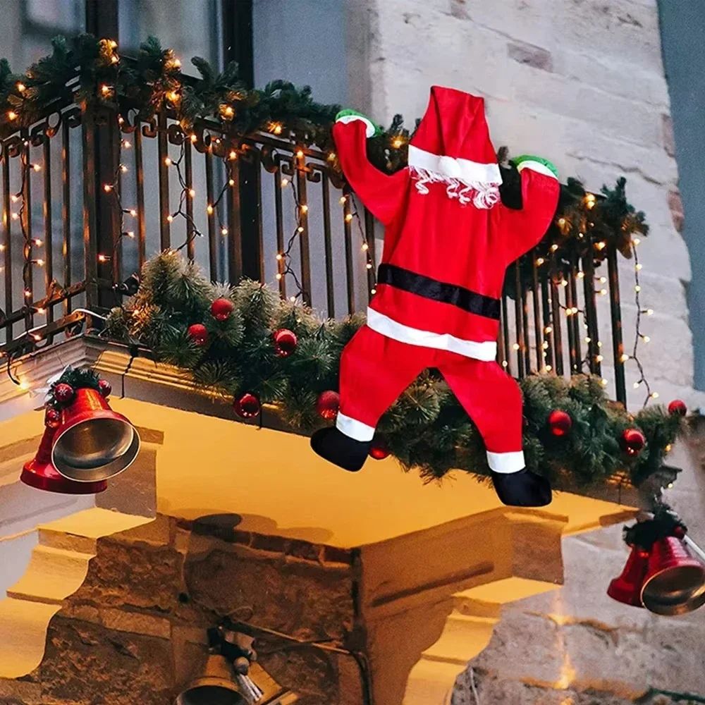 Climbing Santa Claus for Climbing Window, Balcony, Roof, Chimney, Home Christmas Decoration Hanging Santa Claus Outdoor Decor