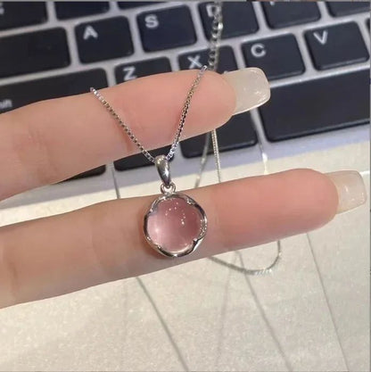 Colar de Prata Esterlina 925 com Zircônia Redonda Estilo Minimalista Charm Choker Pingente Presente de Festa para Joias Finas Femininas