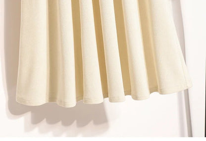 2025 Plus Size Pleated Skirts Solid Versatile Medium Length Skirt A-Line Maxi Gown Cover Autumn Winter New Half-length Skirt