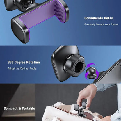 Gym Magnetic Phone Holder 360 Adjustable Stand For Cell Phone Compatible With 4-7" Smartphones Alloy Base And Joint